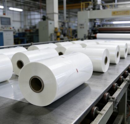 Film laminujący termicznie PET odporny na wilgoć z przylepem aktywowanym cieplnie i błyszczącą wykończeniem opakowania